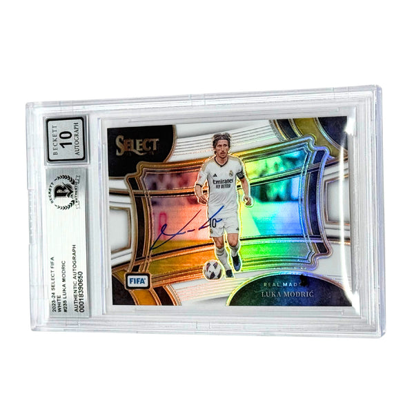 Luka Modric Signed 2023-24 Panini Select FIFA White /20 #235 - BGS 10