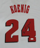 Badgers BRONSON KOENIG Signed Custom Replica Wisconsin White Jersey AUTO w/scrpt