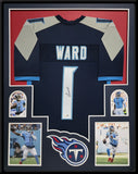 FRAMED TENNESSEE TITANS CAM WARD AUTOGRAPHED SIGNED JERSEY JSA COA