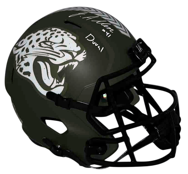 JOSH ALLEN SIGNED JACKSONVILLE JAGUARS SALUTE TO SERVICE FULL SIZE HELMET DUVAL