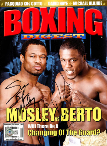 Sugar Shane Mosley & Andre Berto Autographed Boxing Digest Magazine Beckett