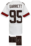 Myles Garrett (BROWNS) Signed White Custom Football Jersey - (Beckett COA)