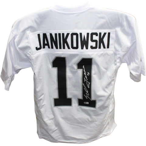Sebastian Janikowski Autographed/Signed Pro Style Jersey White Beckett 42557