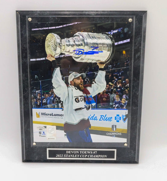 Devon Toews Autographed Colorado Avalanche 8x10 Photo Plaque - JSA COA