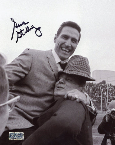 GENE STALLINGS SIGNED AUTOGRAPHED TEXAS A&M AGGIES 8x10 PHOTO W/ BEAR BRYANT