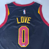 Autographed/Signed Kevin Love Cavaliers Black Basketball Jersey BAS COA