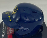 Milwaukee Brewers LOGAN HENDERSON Signed Rawlings BLUE Mini Helmet AUTO - BAS