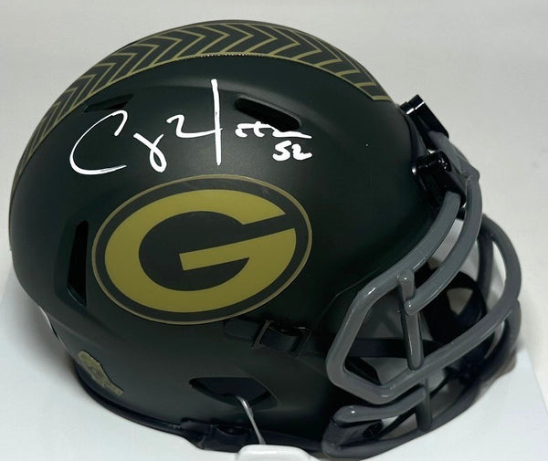 Packers CLAY MATTHEWS Signed Alternate 2025 SALUTE Speed Mini Helmet AUTO - BAS