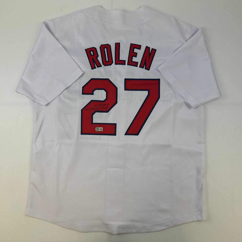 Autographed/Signed Scott Rolen St. Louis White Baseball Jersey Beckett BAS COA