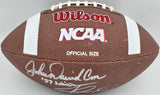 John David Crow & Johnny Manziel Autographed Leather Football Texas A&M Beckett