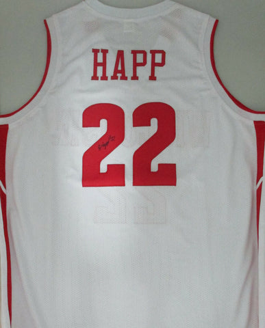 Badgers ETHAN HAPP Signed Custom Replica Wisconsin White Jersey AUTO