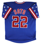 Juan Soto Authentic Signed Blue USA Pro Style Jersey Autographed BAS