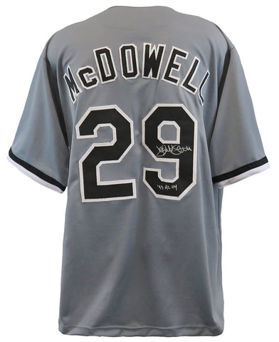 Jack McDowell Signed Custom Gray Baseball Jersey w/93 AL CY - (SCHWARTZ COA)