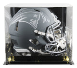 Patriots Rob Gronkowski Signed Slate F/S Speed Proline Helmet W/ Case BAS Wit