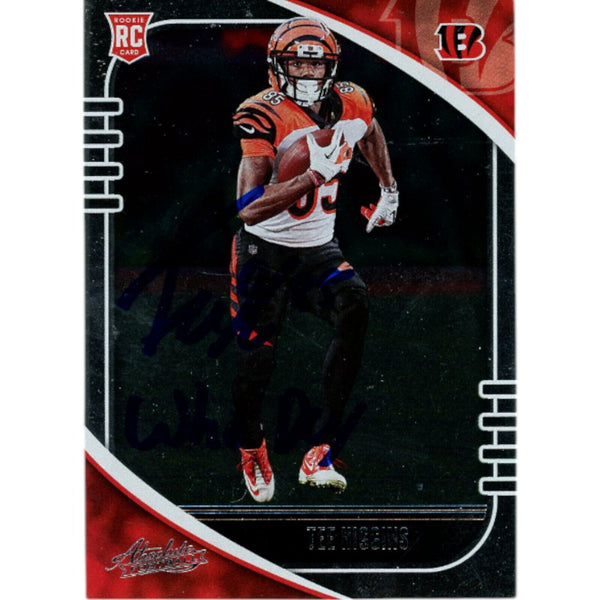 Tee Higgins Autographed Panini Absolute 190 Who Dey Trading Card Beckett 48920