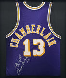 Lakers Wilt Chamberlain Autographed Framed Jersey PSA/DNA & Beckett AE20862