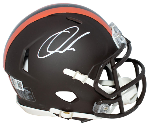 QUINSHON JUDKINS SIGNED CLEVELAND BROWNS 2025 ALT SPEED MINI HELMET BECKETT