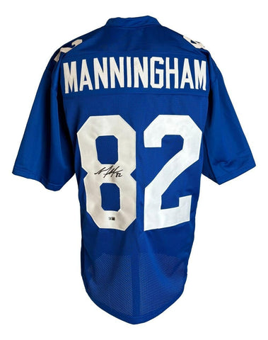 Mario Manningham Signed NY Giants Jersey (Sports Integrity) Ex-Michigan Receiver