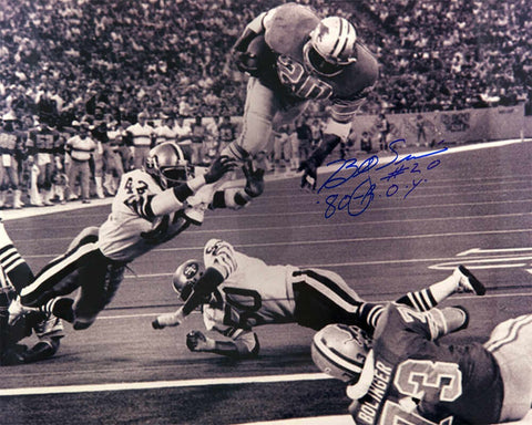 Billy Sims Signed Detroit Lions B&W Action 16x20 Photo w/80 ROY - (SCHWARTZ COA)