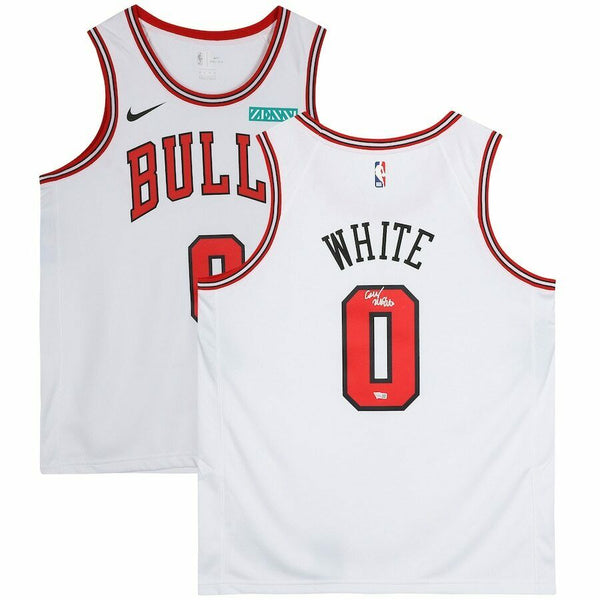 COBY WHITE Autographed Chicago Bulls White Nike Swingman Jersey FANATICS