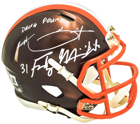 DIXON MINNIFIELD AUTOGRAPHED BROWNS FLASH MINI HELMET DAWG POUND BECKETT 216720