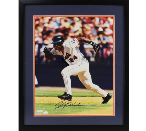 Rickey Henderson Signed New York Mets Framed 16x20 Running MLB Photo