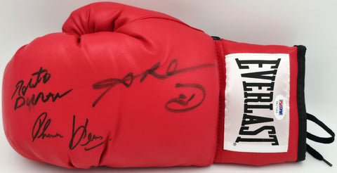 Boxing Greats Autographed Glove Leonard Hearns Duran Beckett PSA/DNA 5A17049