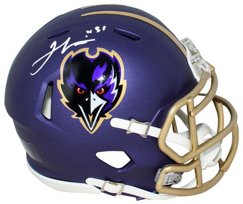 JAMAL LEWIS SIGNED BALTIMORE RAVENS 2024 PURPLE SPEED MINI HELMET BECKETT