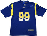 RAMS AARON DONALD AUTOGRAPHED BLUE NIKE ON FIELD JERSEY SIZE L BECKETT 241360