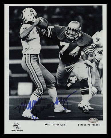 Manu Tuiasosopo Autographed Signed 8x10 Photo Seattle Seahawks MCS Holo #63205