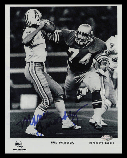 Manu Tuiasosopo Autographed Signed 8x10 Photo Seattle Seahawks MCS Holo #63205