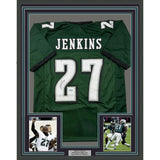 Framed Autographed/Signed Malcolm Jenkins 33x42 Green Jersey Beckett BAS COA