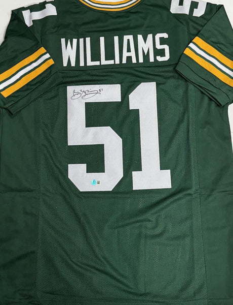 BRIAN WILLIAMS Signed Replica Green Jersey - Green Bay Packers - JSA