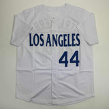 Autographed/Signed Darryl Strawberry Los Angeles White Baseball Jersey JSA COA