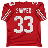 Ohio State Jack Sawyer Authentic Signed Red Pro Style Jersey Autographed BAS 2