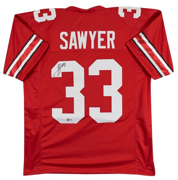 Ohio State Jack Sawyer Authentic Signed Red Pro Style Jersey Autographed BAS 2