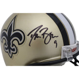 Drew Brees Autographed/Signed New Orleans Saints VSR4 Mini Helmet DEN 47954