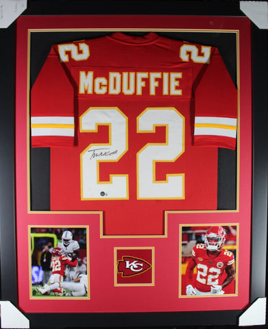 TRENT McDUFFIE (Chiefs red TOWER) Signed Autographed Framed Jersey Beckett