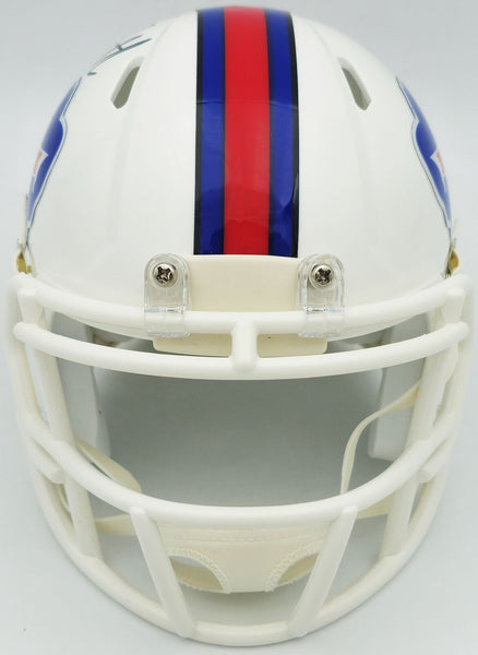 BRUCE SMITH AUTOGRAPHED BILLS WHITE SPEED MINI HELMET BECKETT WITNESS – Super Sports Center