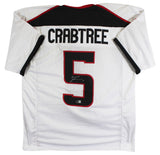 Texas Tech Michael Crabtree Authentic Signed White Pro Style Jersey BAS #BT89722