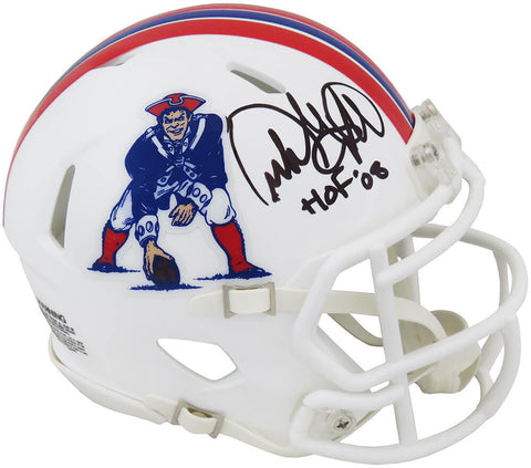 Andre Tippett Signed Patriots T/B Riddell Speed Mini Helmet w/HOF'08 - (SS COA)