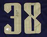 Steven Kwan Cleveland Signed Navy Baseball Jersey JSA QR