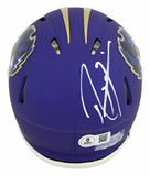 Ravens Ray Lewis Authentic Signed 2024 On-Field Alt Speed Mini Helmet BAS Wit