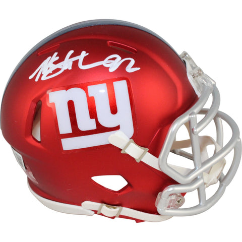 Michael Strahan Autographed New York Giants Blaze Mini Helmet Beckett 53892