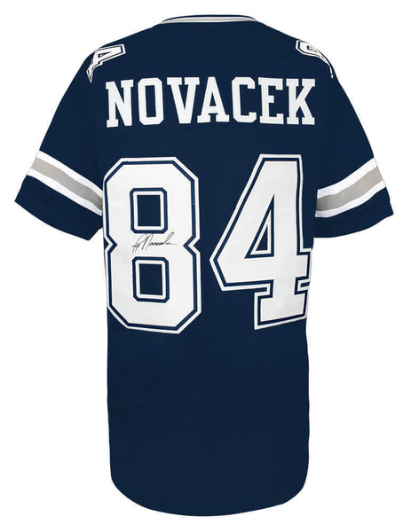 Jay Novacek (COWBOYS) Signed Navy Custom Football Jersey - (SCHWARTZ COA)