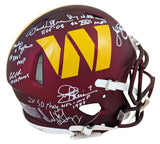 Washington (7) Green, Riggins +5 Signed F/S Speed Proline Helmet w/ Case BAS Wit