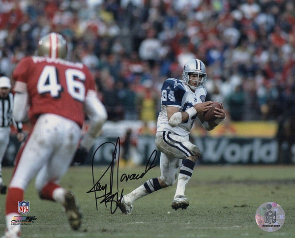 Jay Novacek Signed Dallas Cowboys Action vs. 49ers 8x10 Photo- (SCHWARTZ COA)