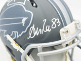 KELLY, THOMAS & REED AUTOGRAPHED BILLS GREATS SLATE MINI HELMET BECKETT 236173