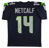 D.K. Metcalf Authentic Signed Navy Blue Pro Style Jersey Autographed BAS 2
