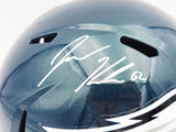 JASON KELCE AUTOGRAPHED EAGLES GREEN FULL SIZE SPEED HELMET BECKETT QR 232722